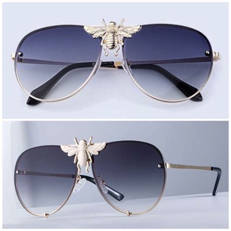 gucci glasses with bee on side|gucci sunglasses with bumble bee.